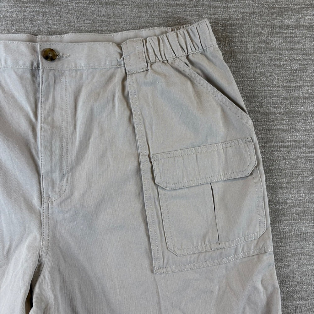 NEW Croft & Barrow Side-Elastic Cargo Shorts Mens 42 Tan 7in Inseam Cotton NWT